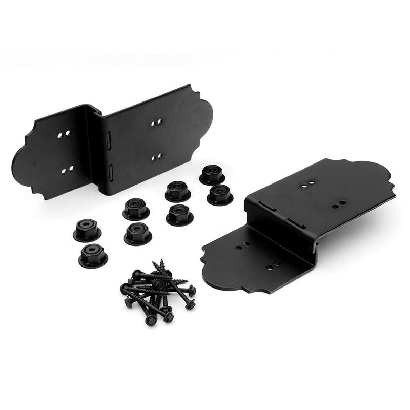 OZCO Laredo Sunset 8" Post to Beam Connector Heavy Duty Black Powder-Coated Steel Bracket for Wood Posts, Outdoor Beam Braces, Corner Brackets, Angle Brackets for Wood and Aluminum, 2-Pack, 56610 - Image 2